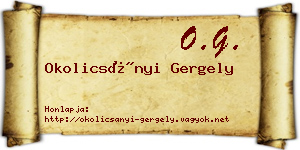 Okolicsányi Gergely névjegykártya